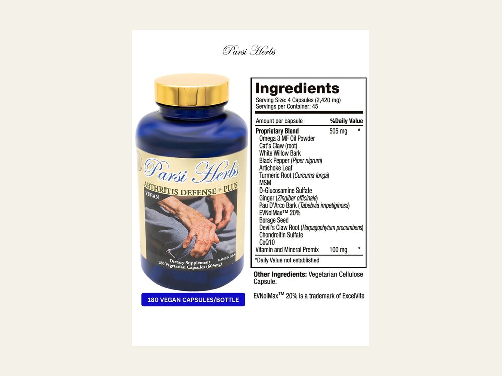 Joint & Skeletal Wellness +Plus packaging, photographed by Parsi Herbs