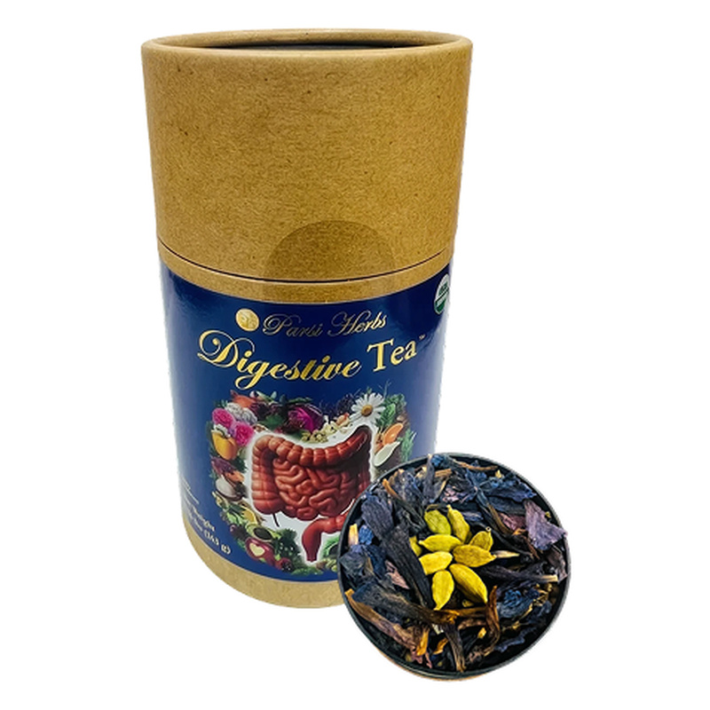 Digestive Tea packaging, photographed by Parsi Herbs