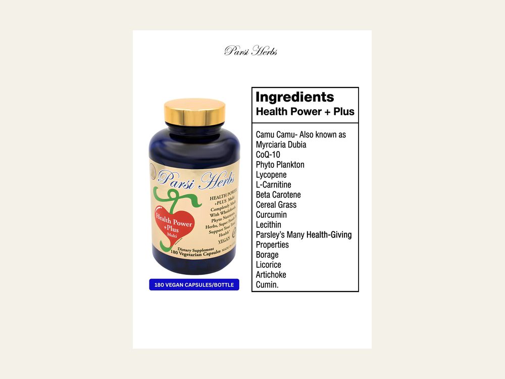 Health Power + Plus packaging, photographed by Parsi Herbs